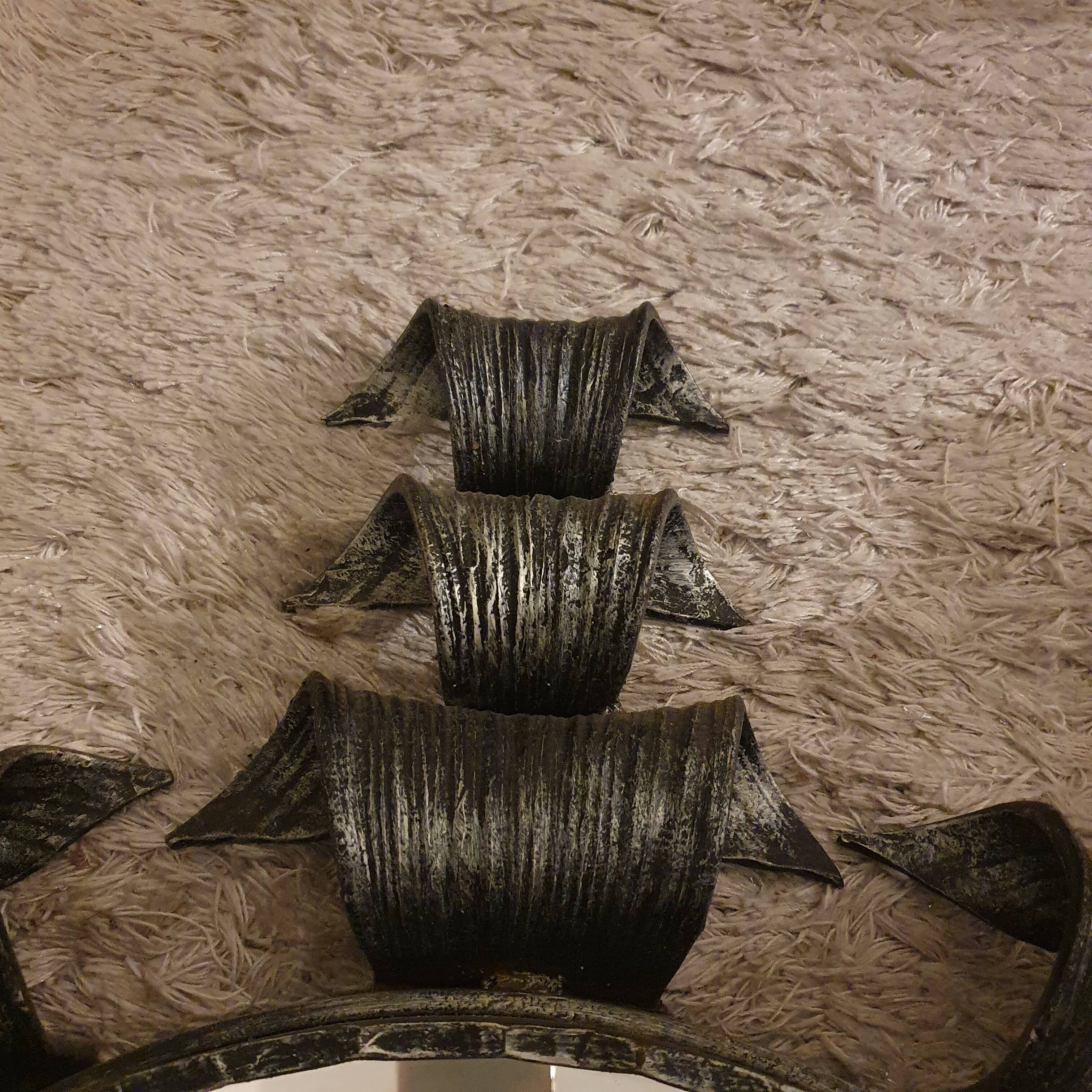 Brutalist wrought iron mirror, Spain, 1950