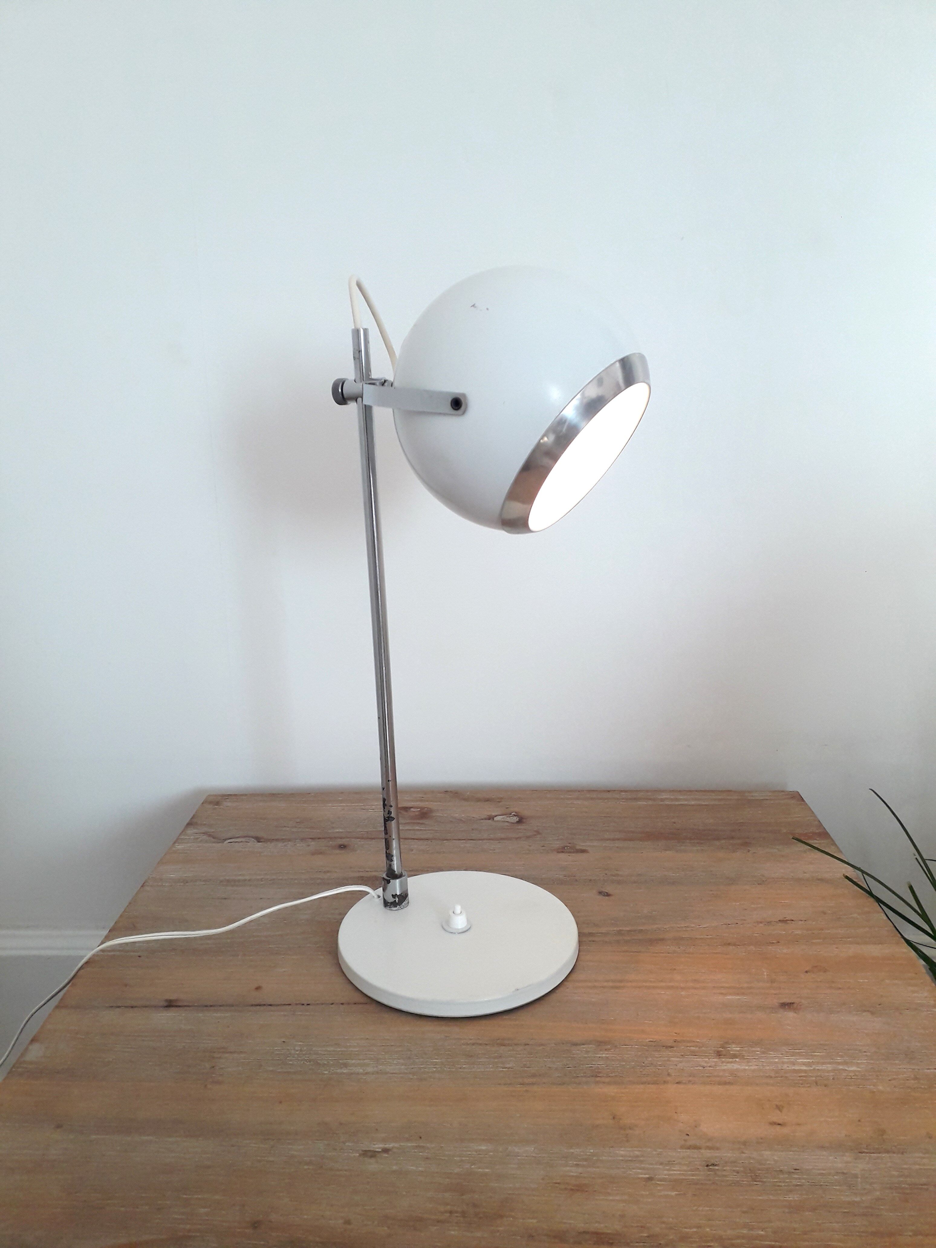 Large lamp Space age EyeBall lacquered white 1970