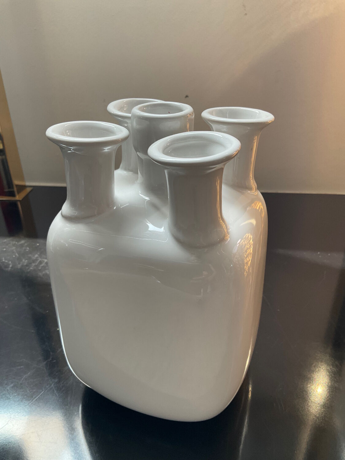 Vintage soliflore vase in glazed ceramic