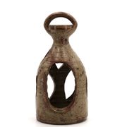 Bougeoir lanterne en céramique grès, années 60