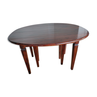 Table ovale en bois avec 3 rallonges