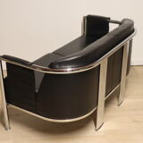 Vintage sofa in synthetic leather and chrome metal, 1970s