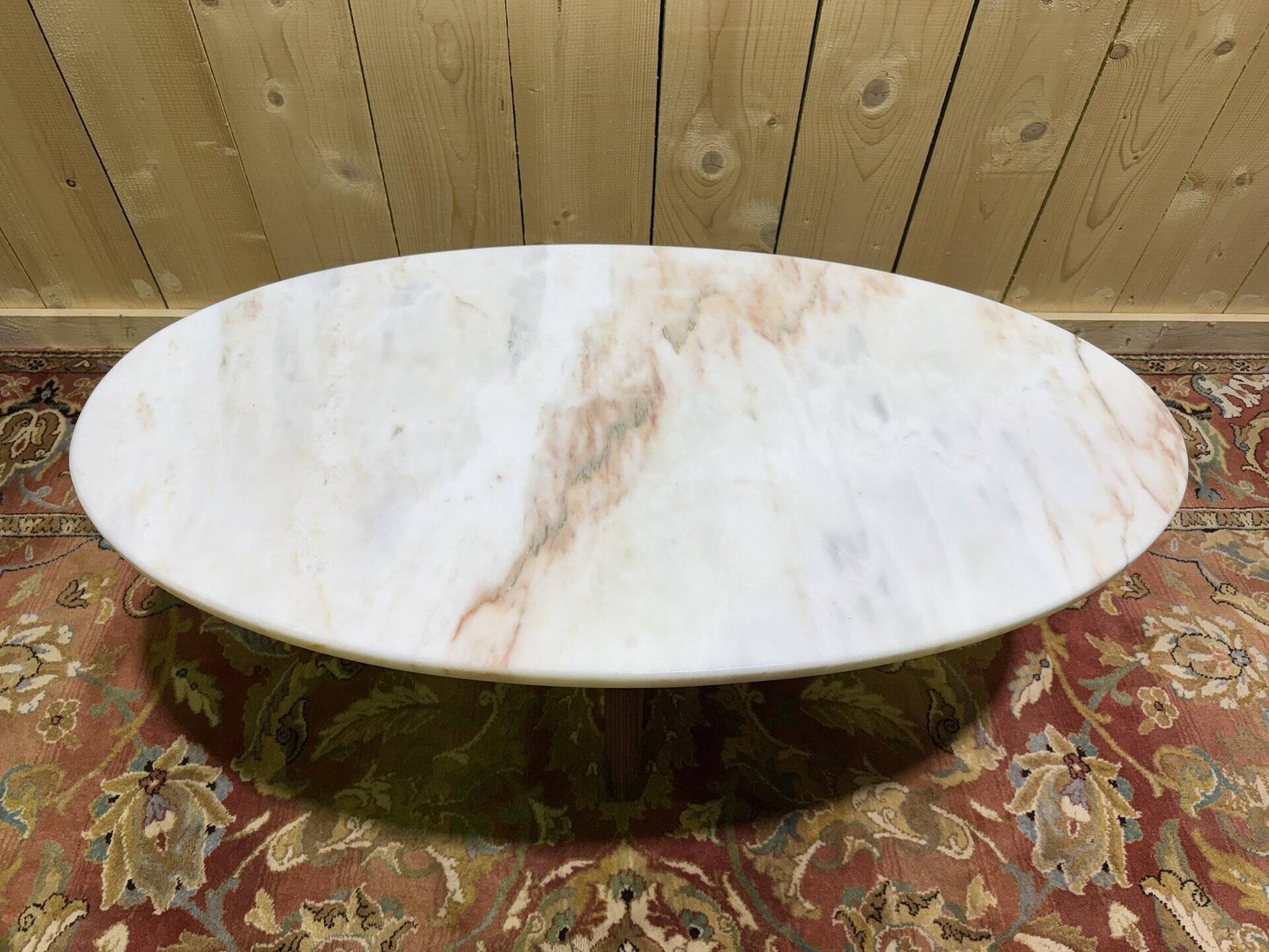 Scandinavian style coffee table in marble and zebrawood