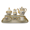 White and gold porcelain tête à tête coffee service with Eagle decoration dating from the 19th century - Napoleon Style