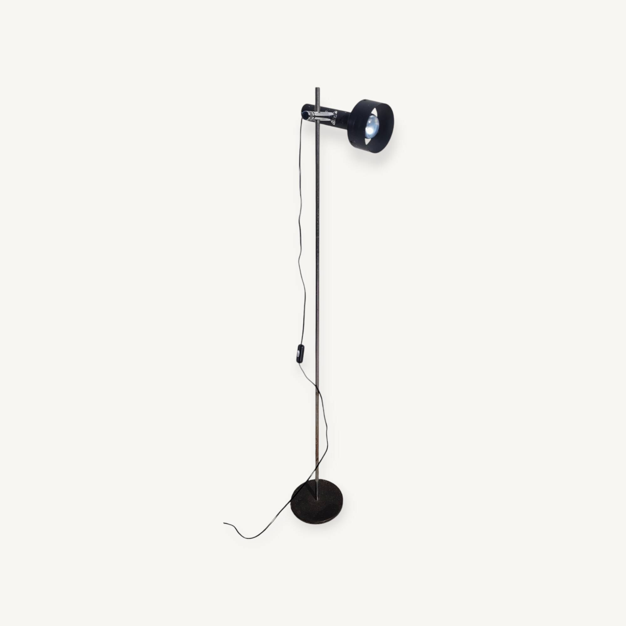Lampadaire lampe spot vintage noir vers 1960