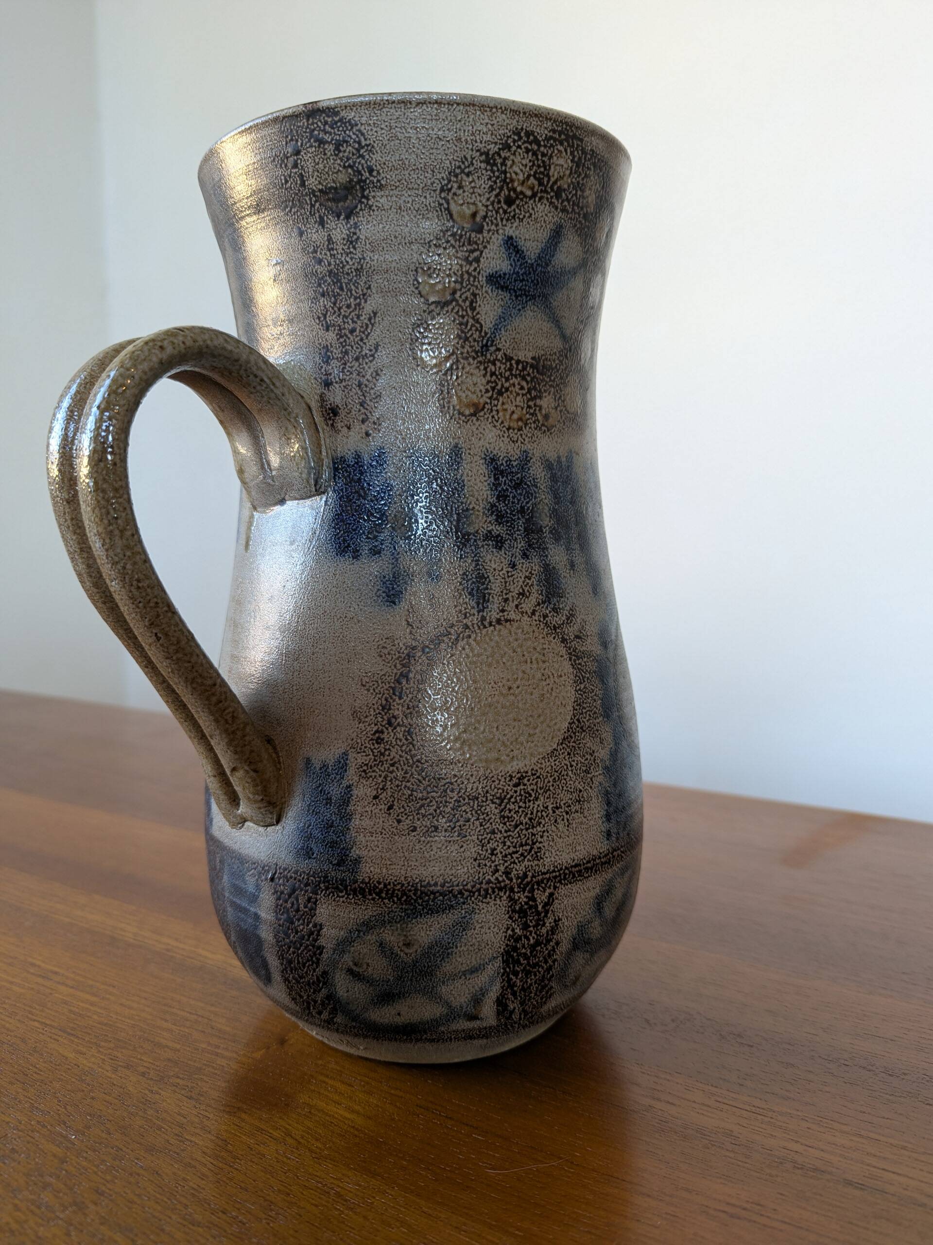 Large glazed stoneware pitcher by J.C. Courjault Kéraluc
