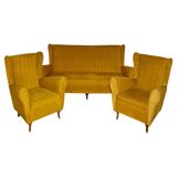 Midcentury Modern Living Room set in Velvet, Italy 1950