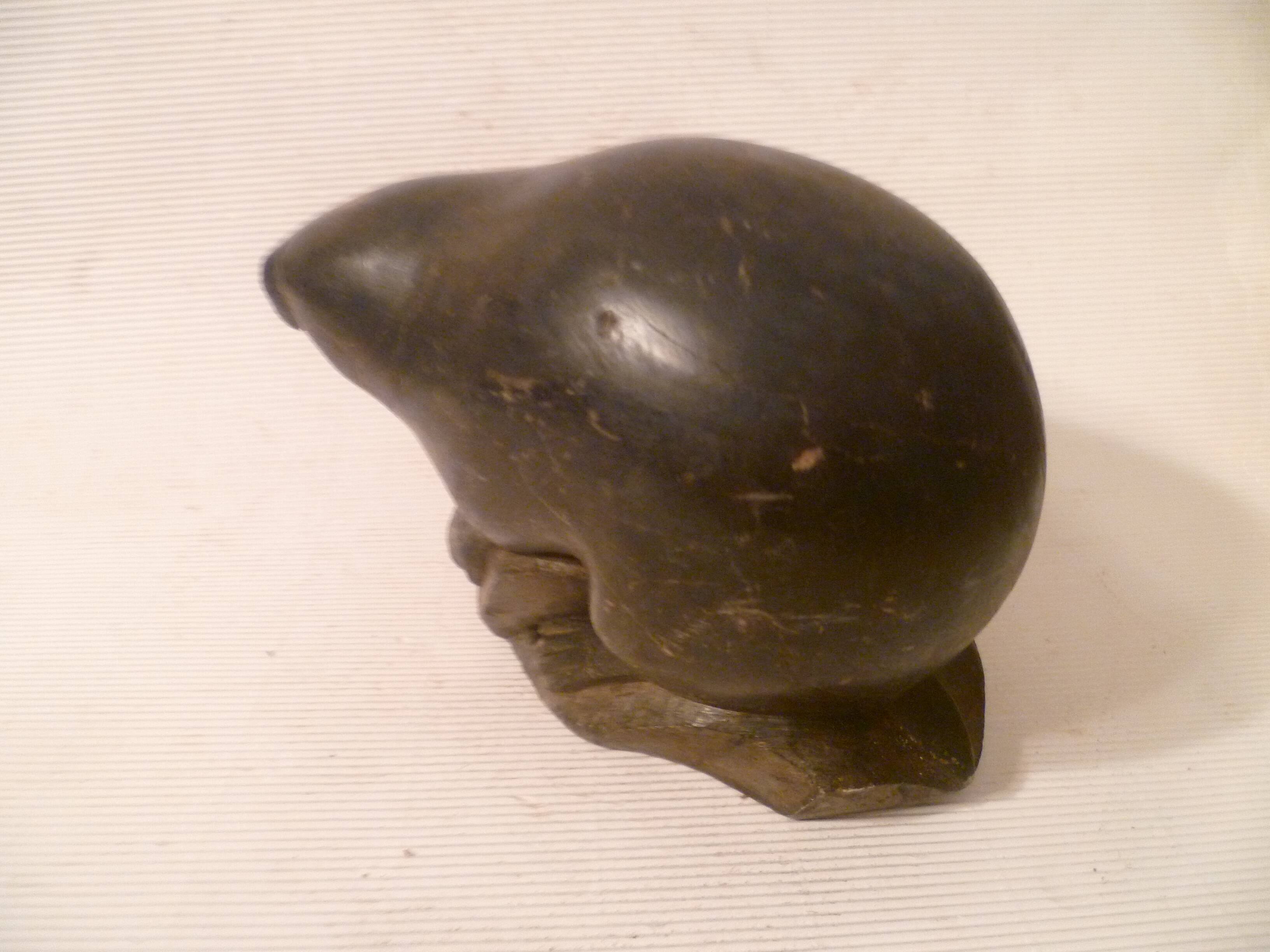 Ancient inuit seal sculpture in stone