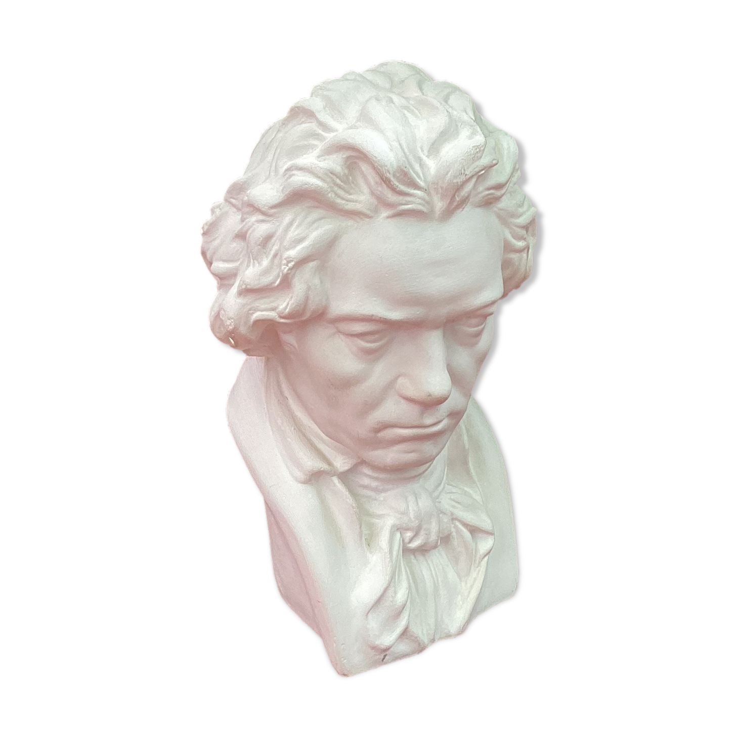 Men's bust in plaster original white
