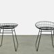 Set of two metal wire stools KM05 designed by Cees Braakman for Pastoe, 1950s