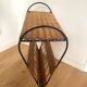 Vintage rattan and black metal magazine rack – Nightstand