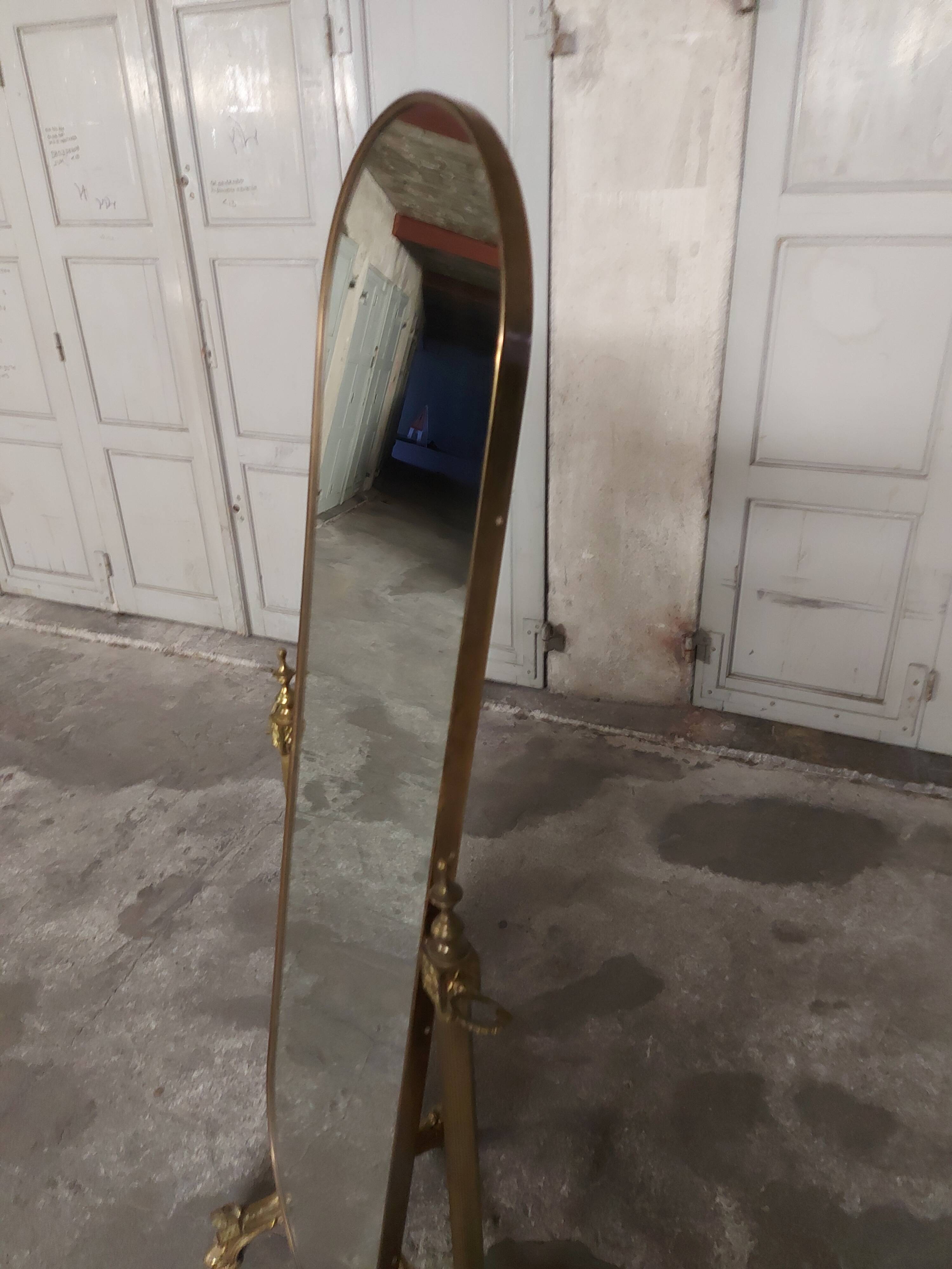 Psyche mirror in vintage gilded bronze