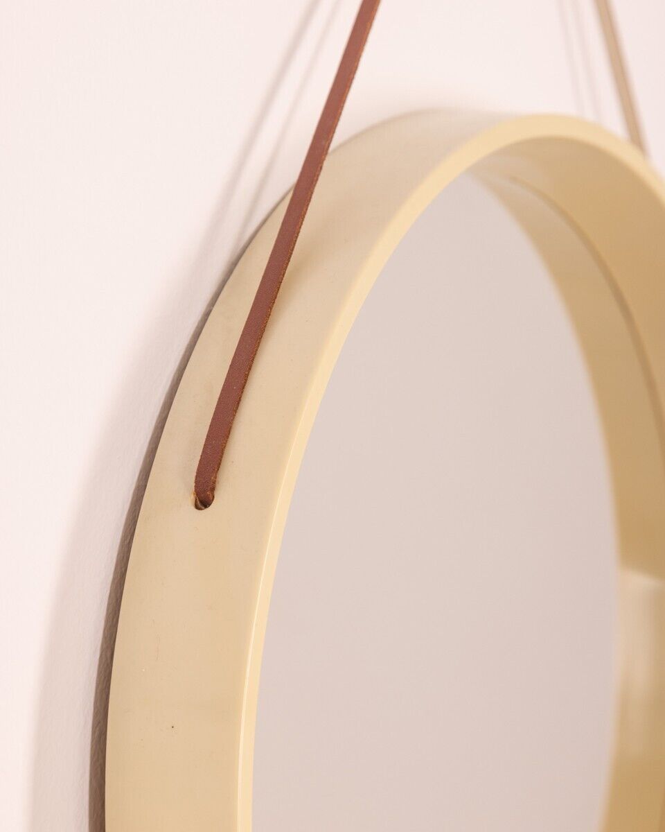 Miroir mural vintage 60s rond blanc design danois