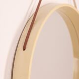 Miroir mural vintage 60s rond blanc design danois