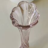 Large Floral Design Vase. Blown Murano Art Glass. Pink Tones, 30.5cm