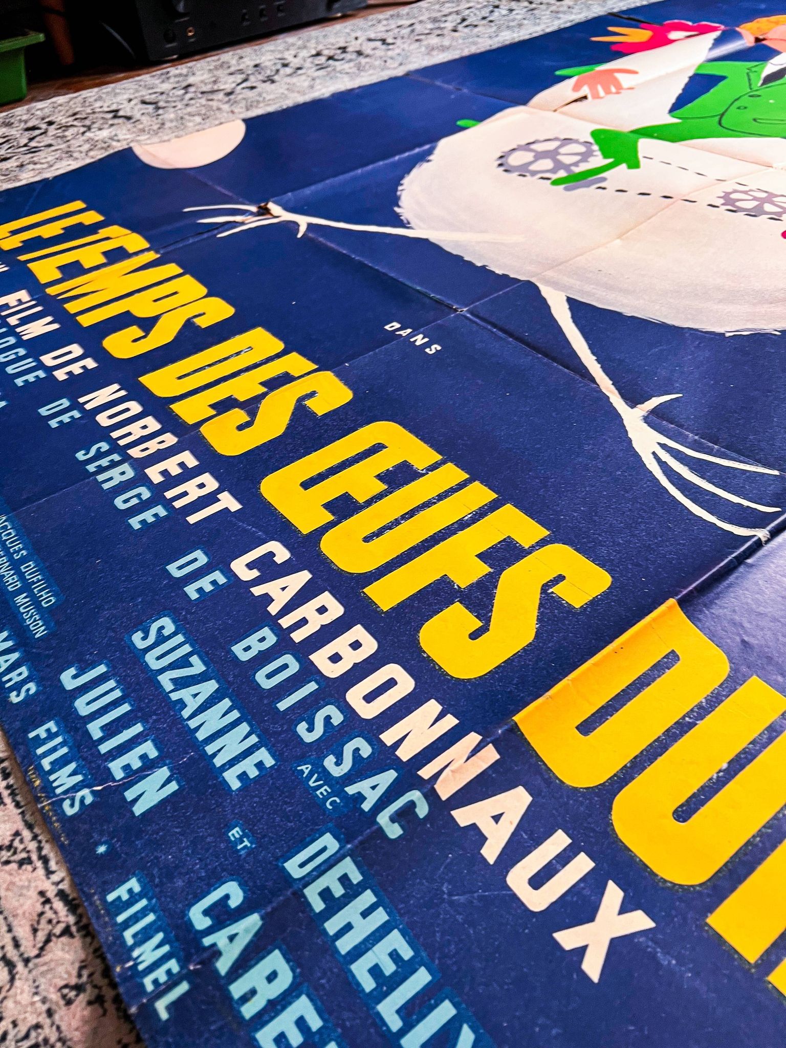 Afiche de cinéma authentique de 1958 "Le temps des Oeufs Durs"