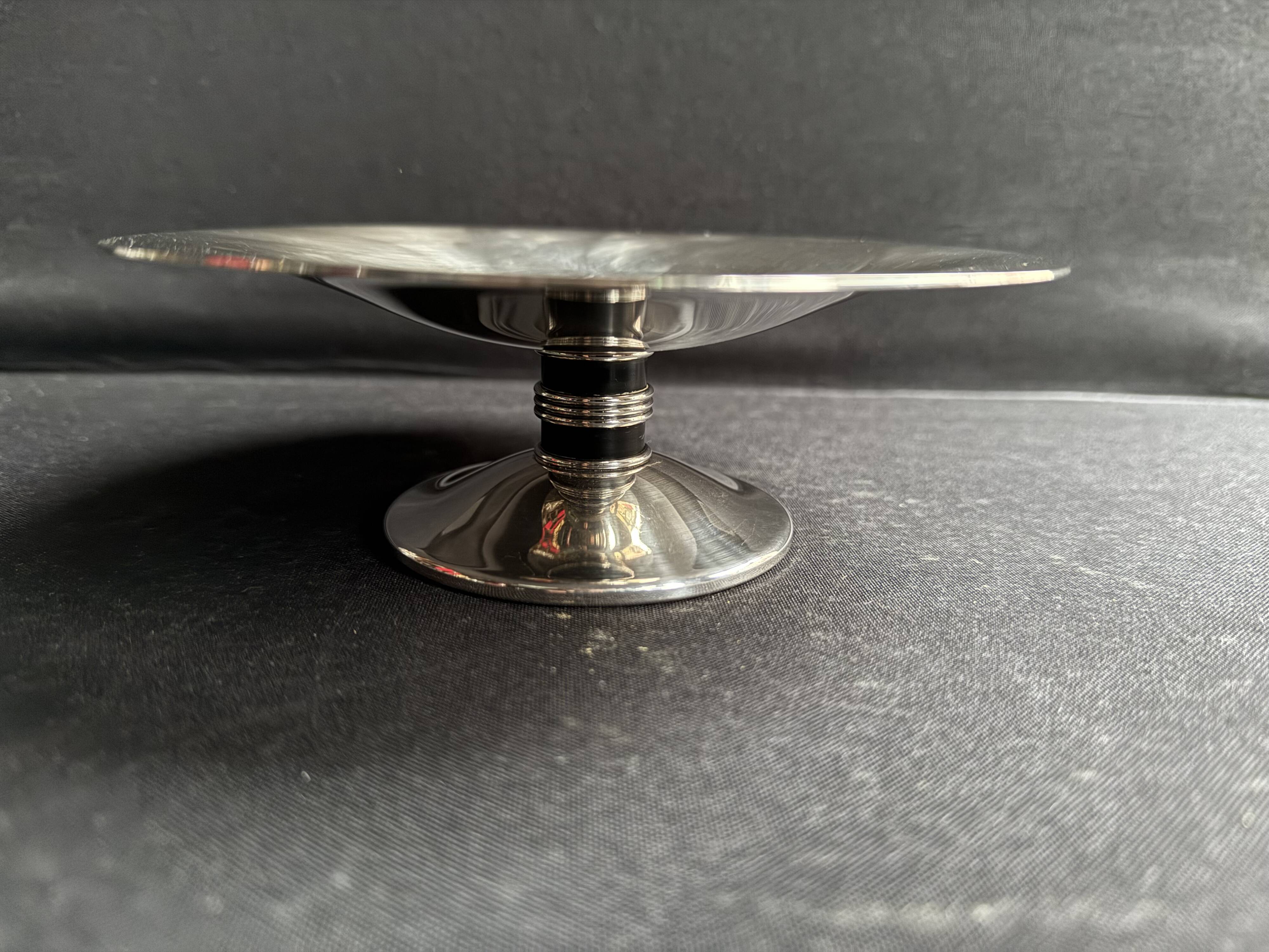 Cup Silver-plated metal and Chinese lacquer Christofle Talisman