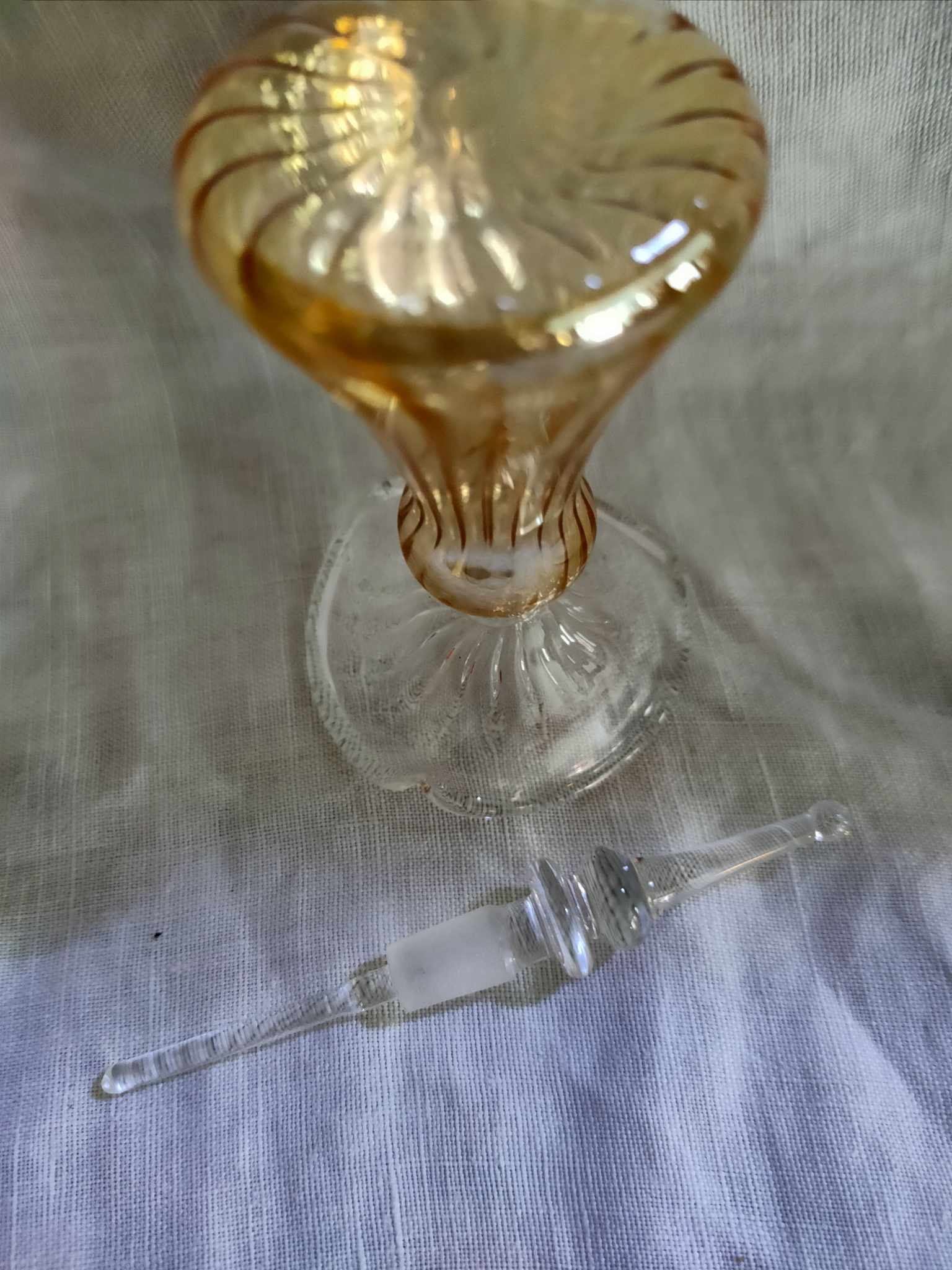 Blown glass perfume bottle