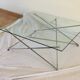 Vintage glass and chrome metal coffee table 1960