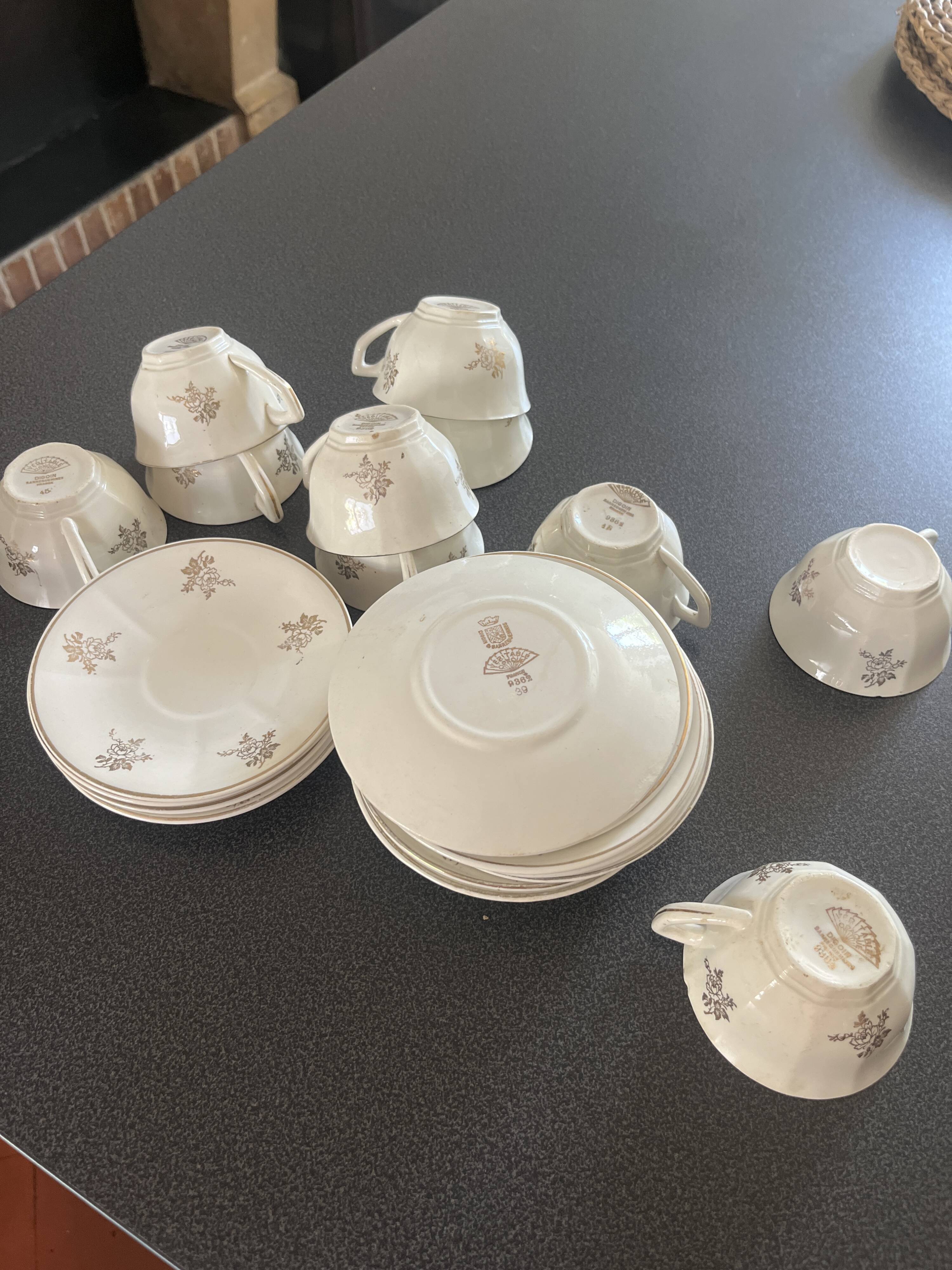 Set of antique coffee cups