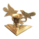 Bougeoir laiton doré décor oiseaux