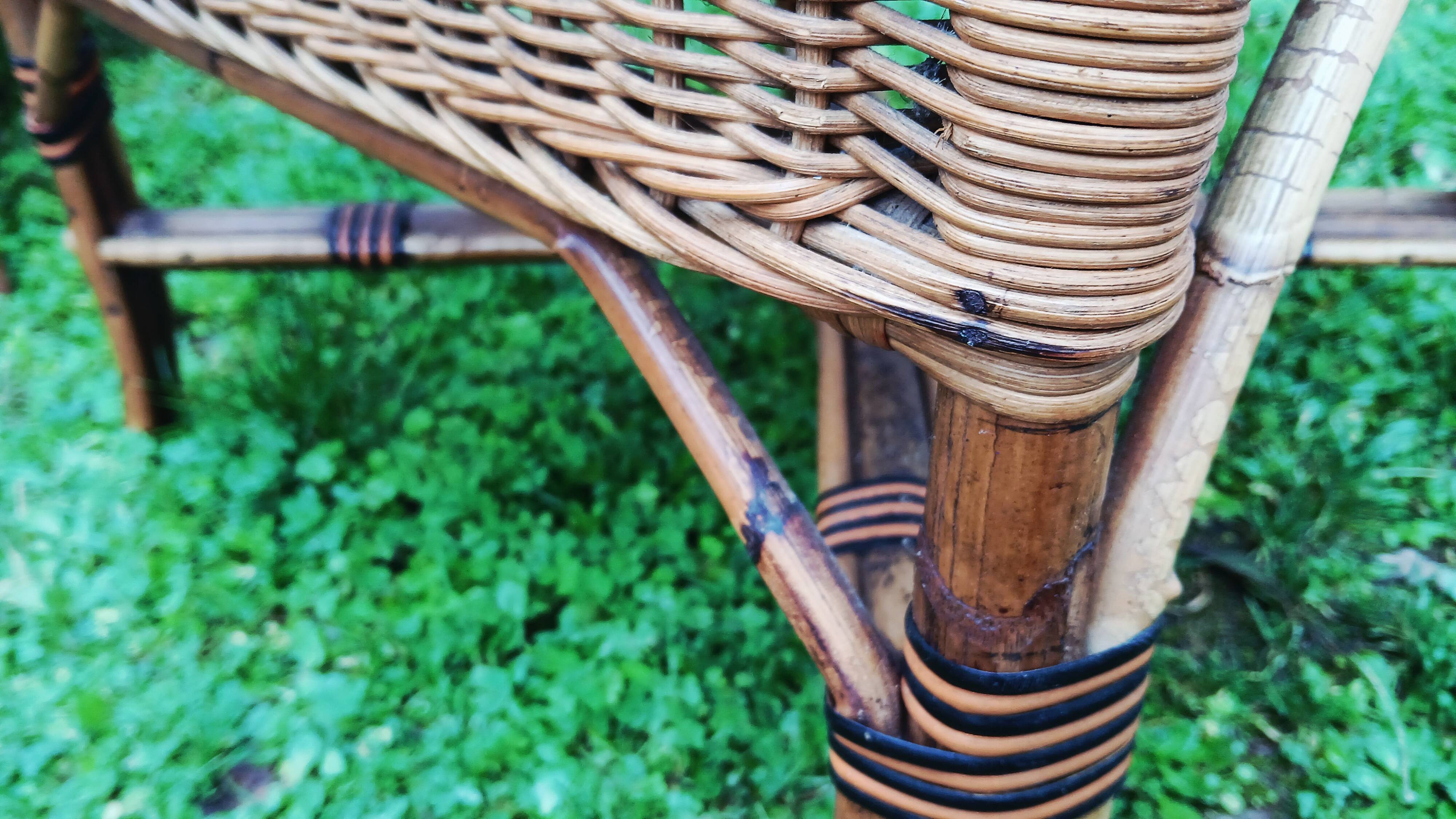 Salon d'hiver ancien en rotin (7 pièces)