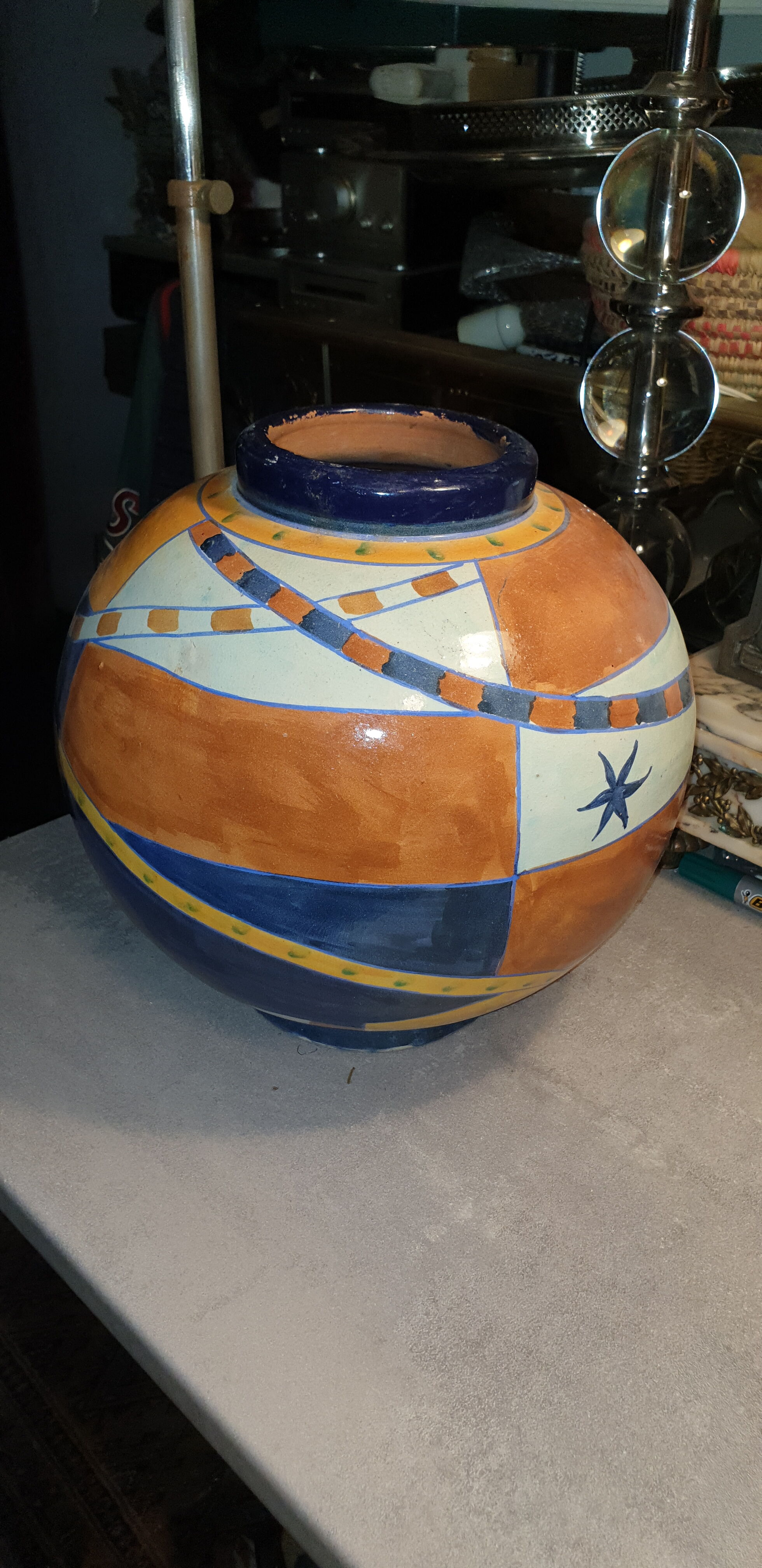 Large oriental ball vase