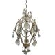 Vintage Crystal Beaded Pendant Light with Murano Glass Drops, Italy