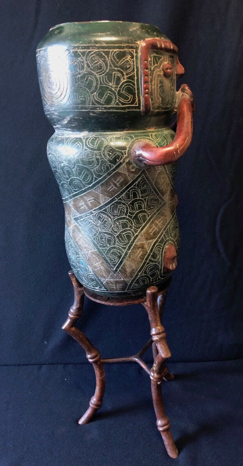 Anthropomorphic vase 68 cm ceramic and wrought iron