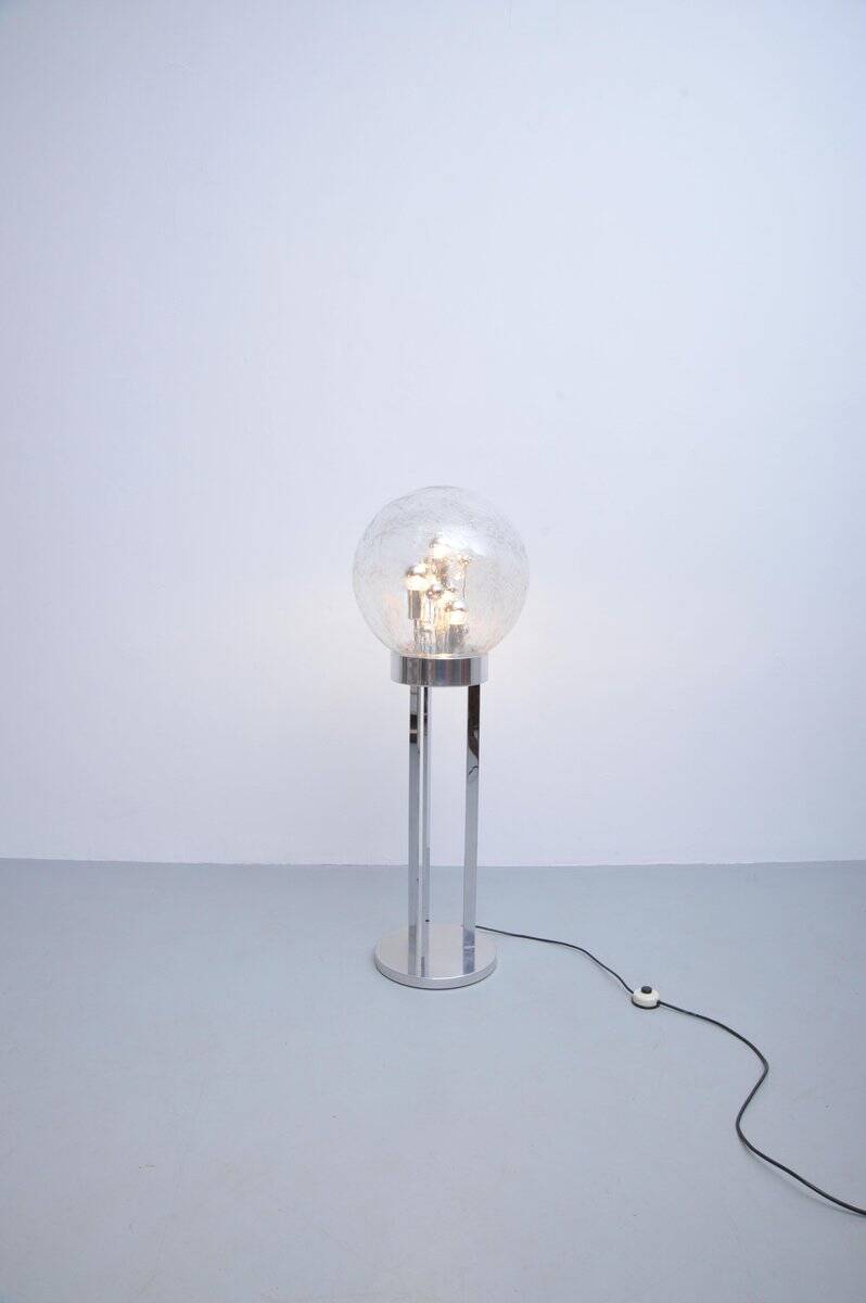Lampe de sol Sputnik en chrome par Doria Leuchten, années 1970.