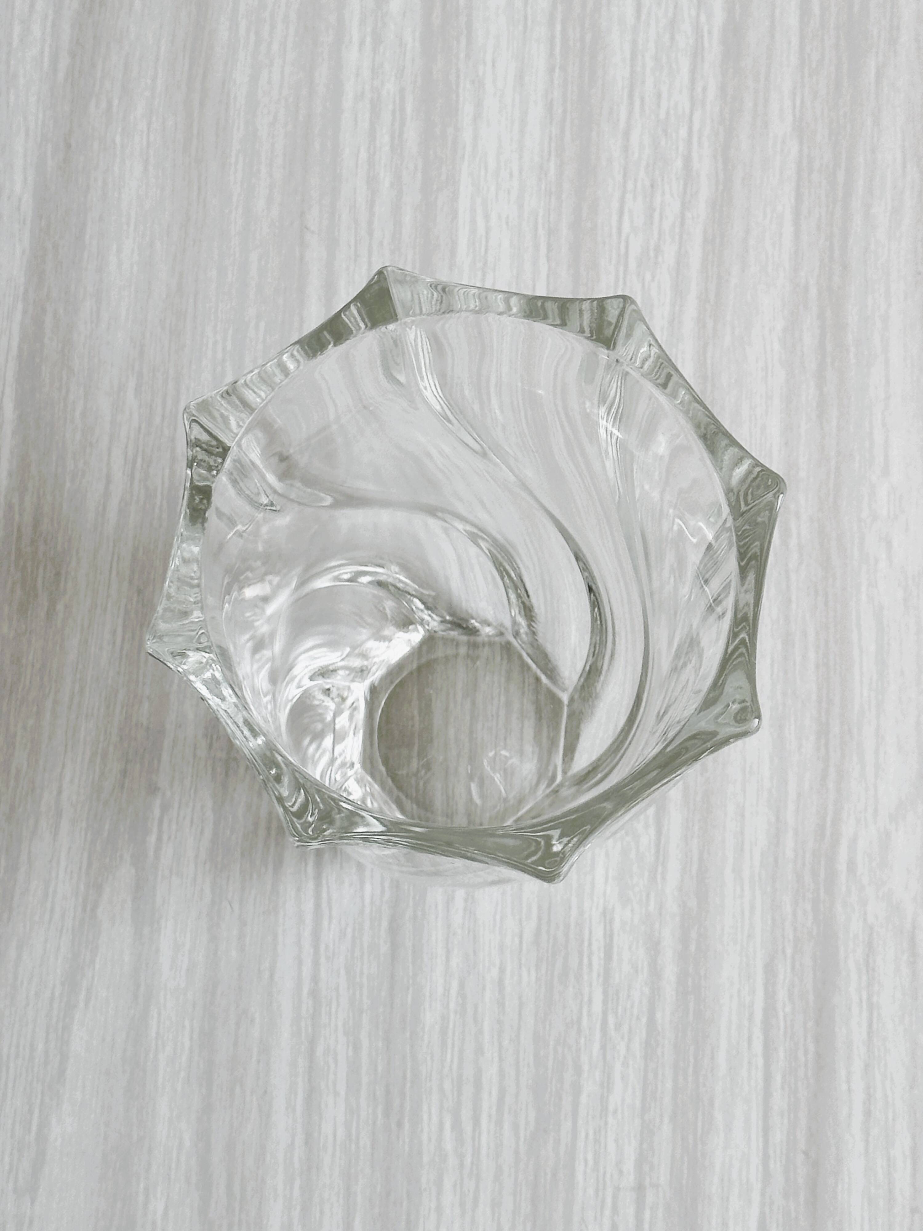 Small twisted glass vase, sleek modern design
