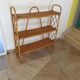 Bookcase, rattan shelf, 70s
