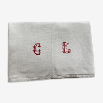 Old sheet with monogram