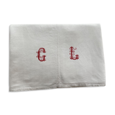 Old sheet with monogram