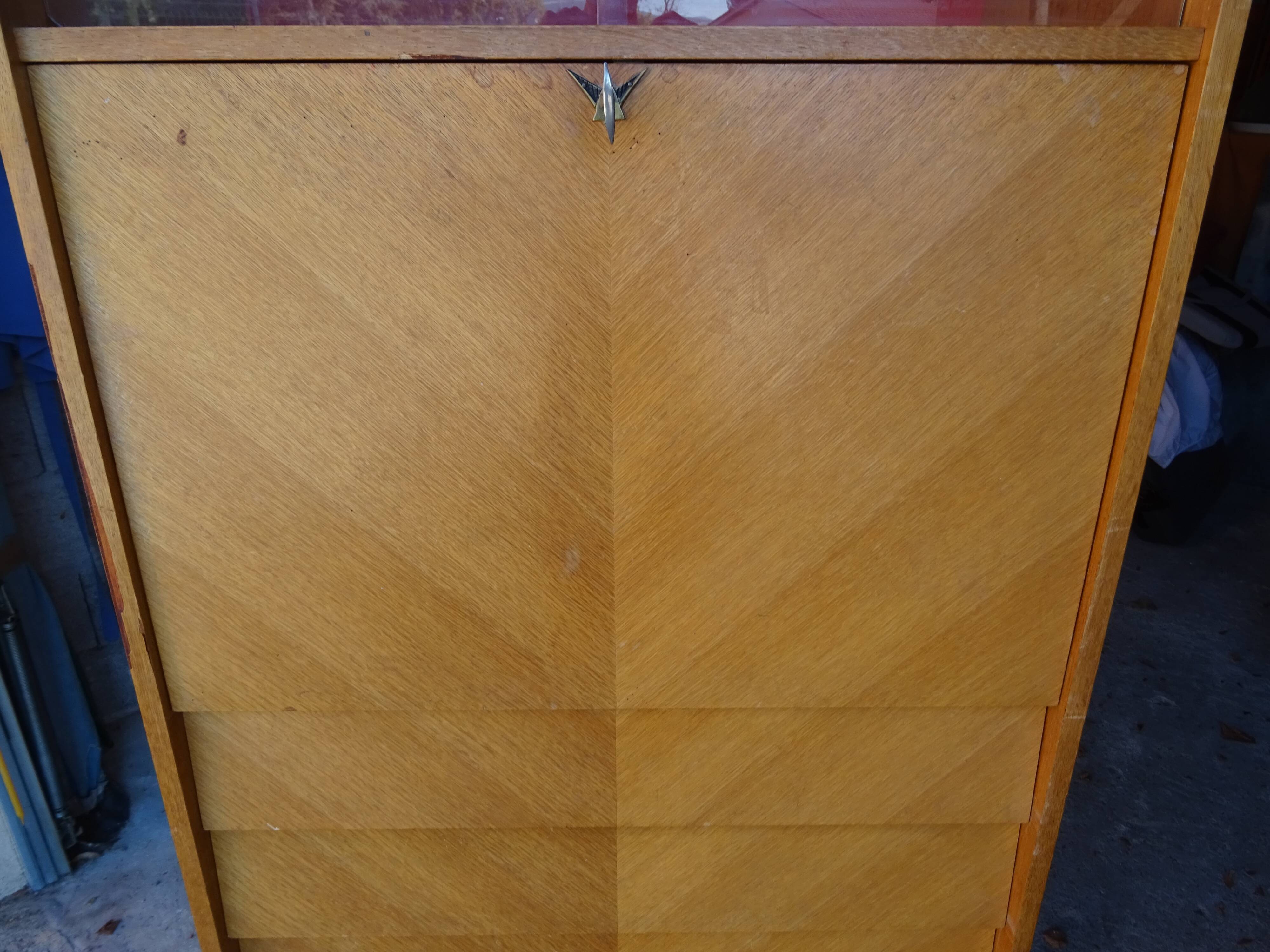 Secretary chest of drawers vintage light wood year 50 60