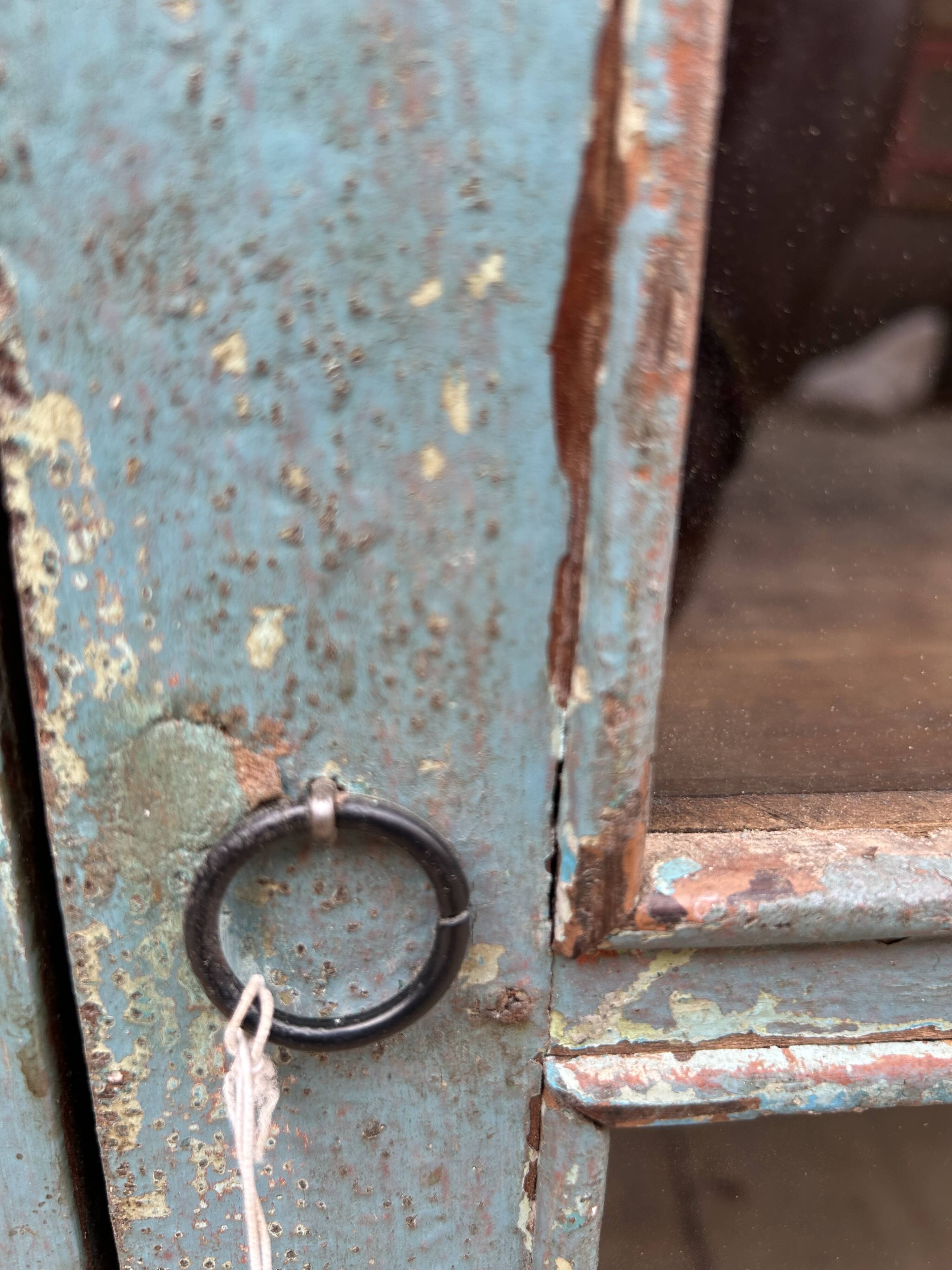Wall display cabinet in Burmese teak with original patina.