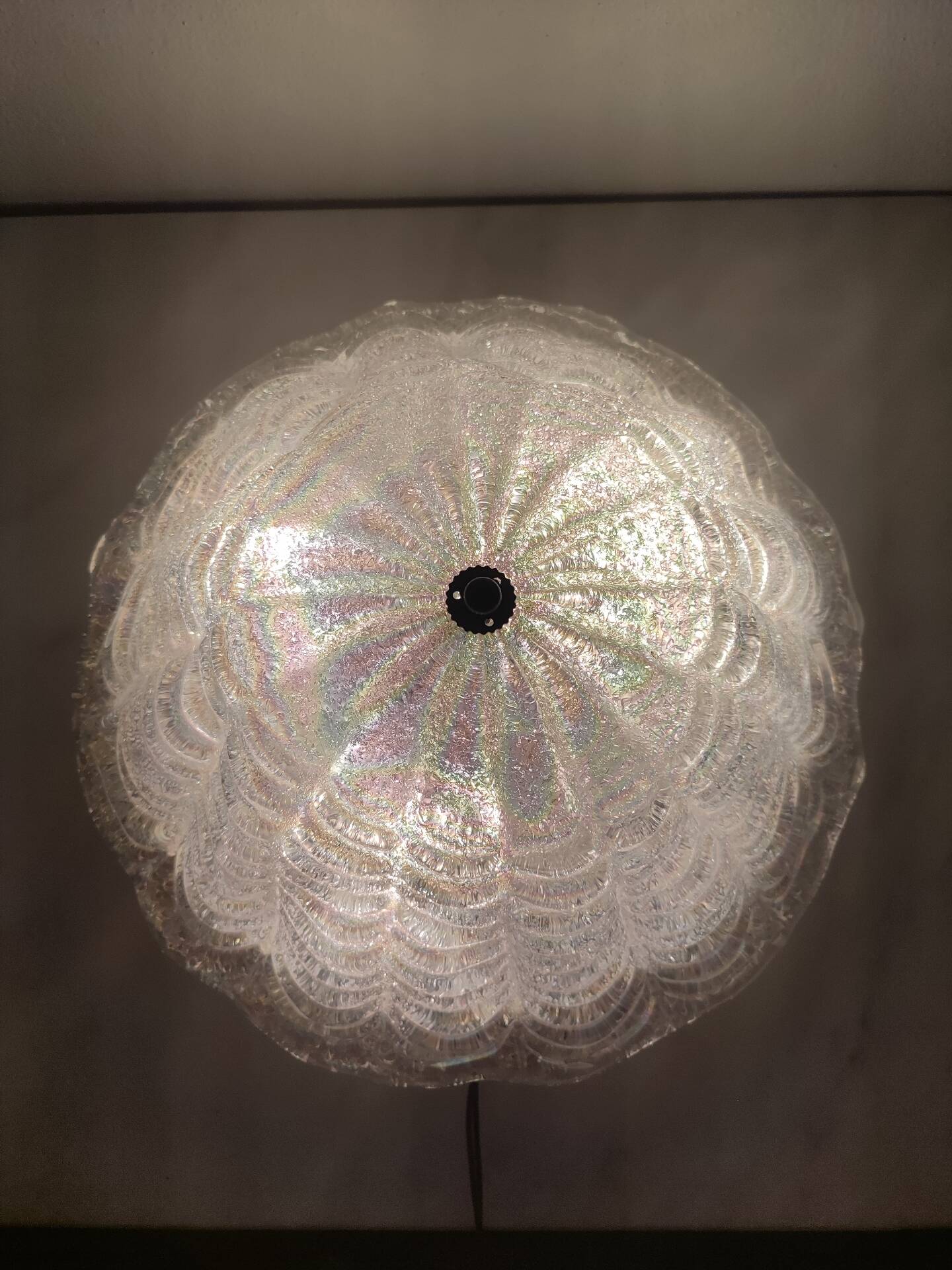 Lustre en verre de Murano irisé italien, 1970