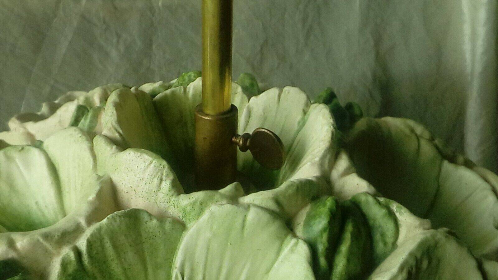 Lampe de salon a poser en ceramique bouquet de fleurs