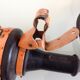Vintage orange atrow workshop light with duralex glass