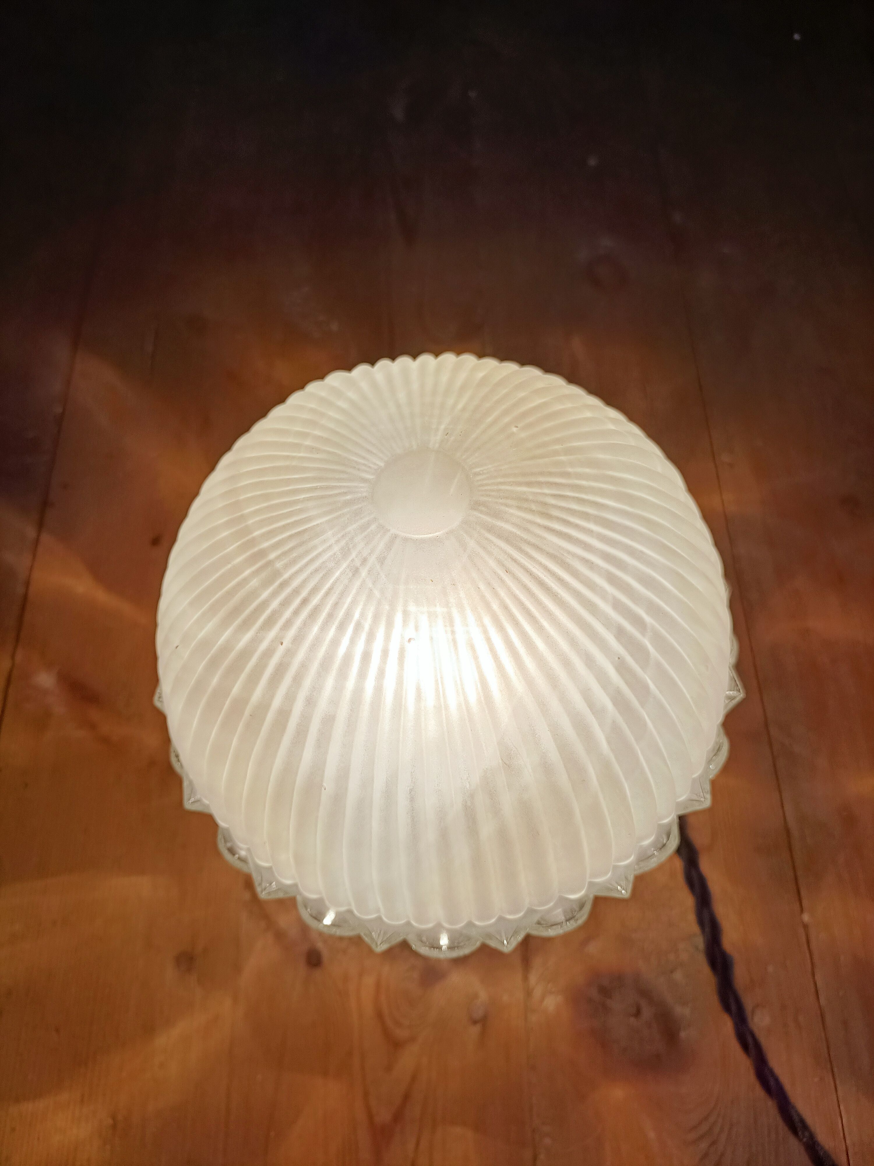 Vintage lamp on foot bronze antique globe