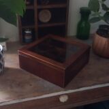 Glass box with solid teak lockers 70s/80s