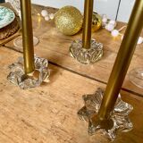 Set of 3 Pierre d'Avesn style glass candle holders
