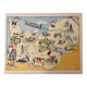 Old poster illustrated map of Normandy 1945 - JP Pinchon