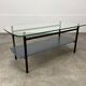 50s metal and glass coffee table