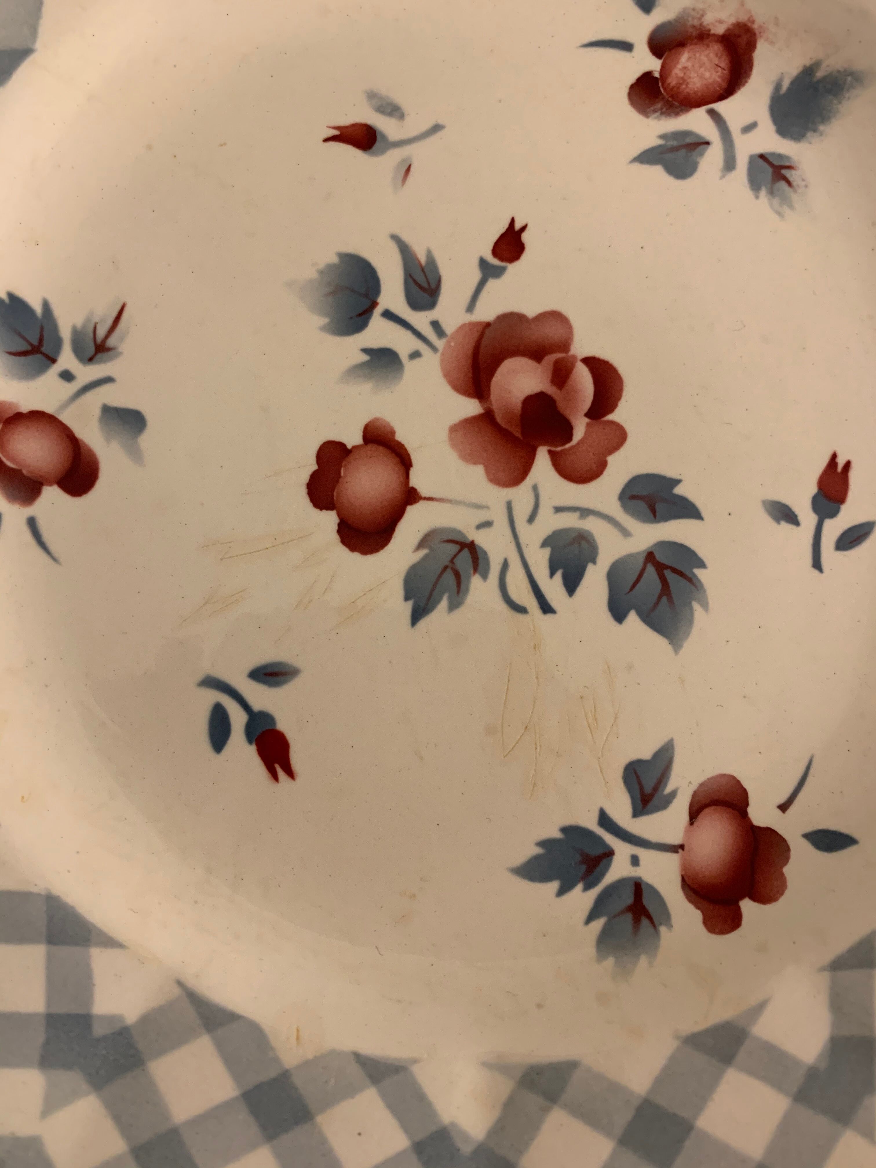 6 dessert plates made of old earthenware Digoin Sarreguemines model Bastia art deco