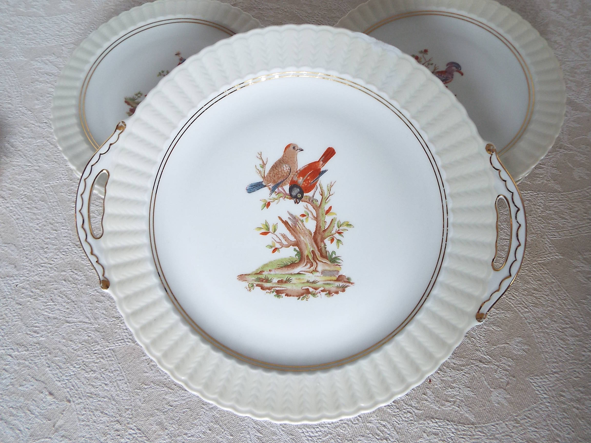 7 bird dessert plates
