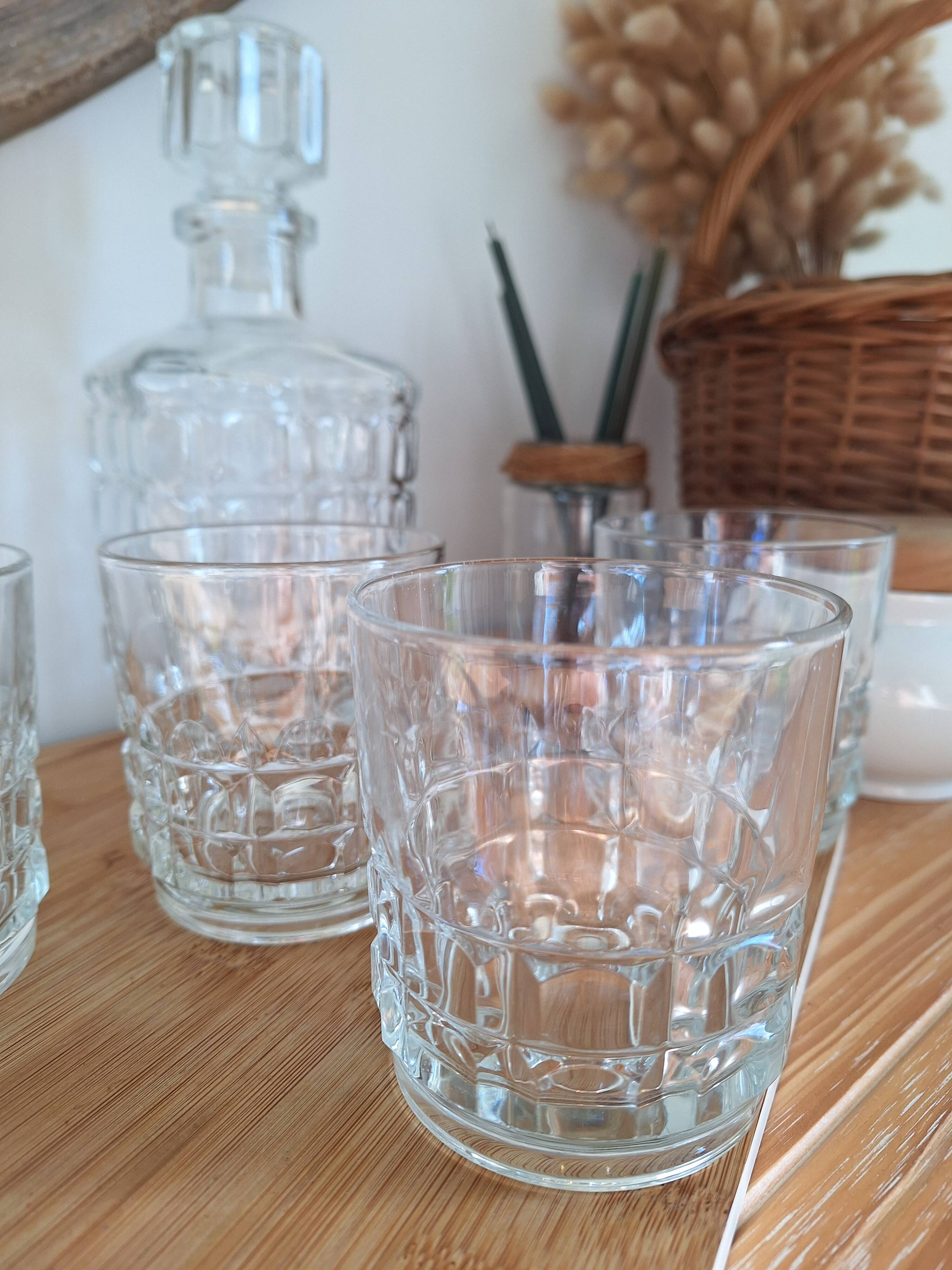 Vintage whiskey decanter and glasses