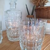Vintage whiskey decanter and glasses