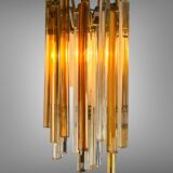 Pair of crystal sconces called "cascade" vintage murano by paolo venini