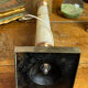 Lamp base in onyx and brass